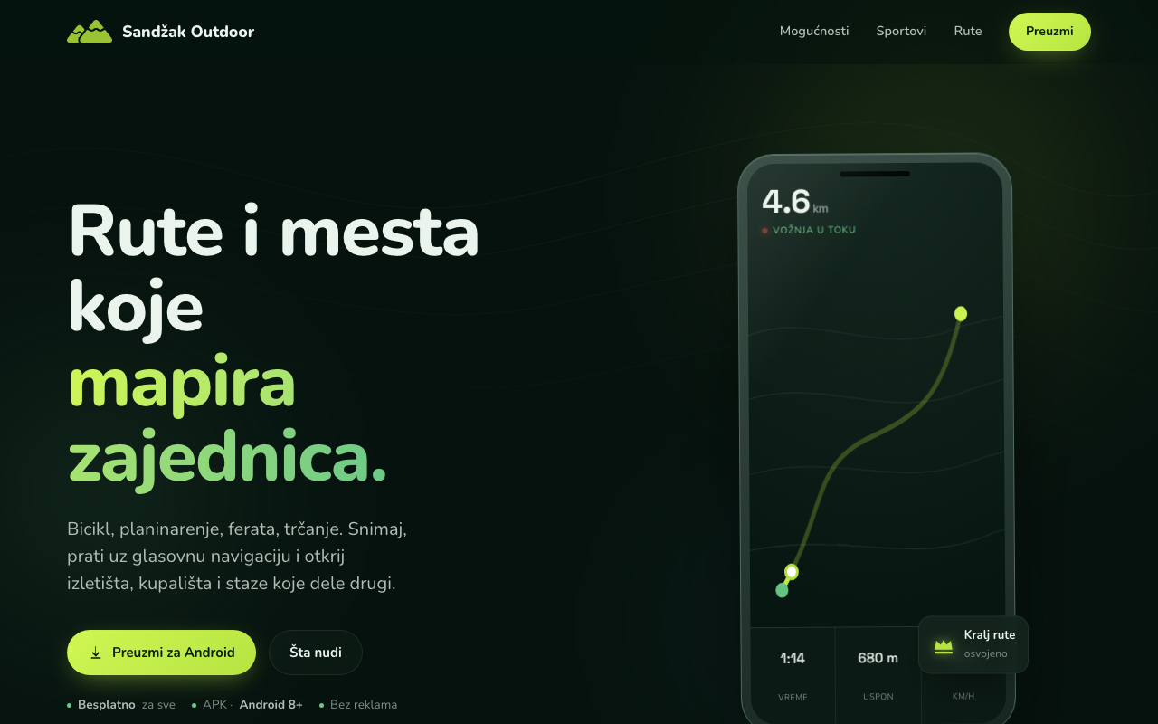 Sandžak Outdoor — Ride & hike tracker