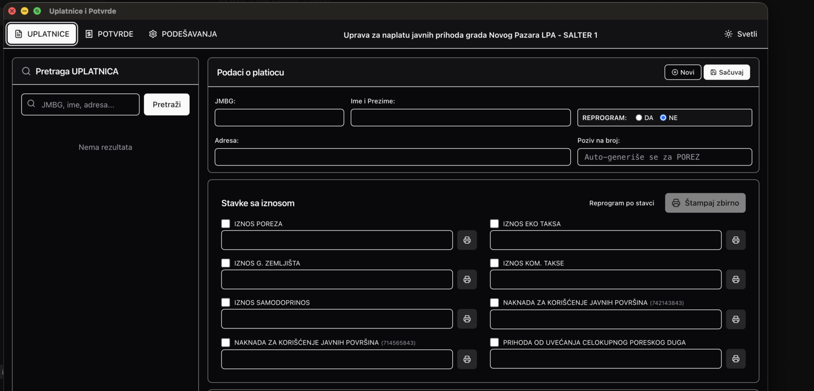 Uplatnice & Potvrde — Desktop payment-slip tool